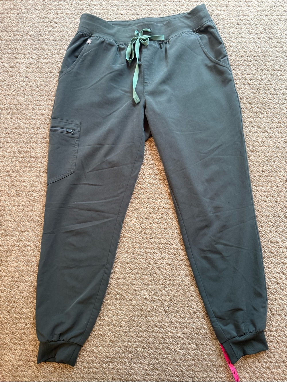 Women's FIGS Olive Green Jogger Pants with Drawstring